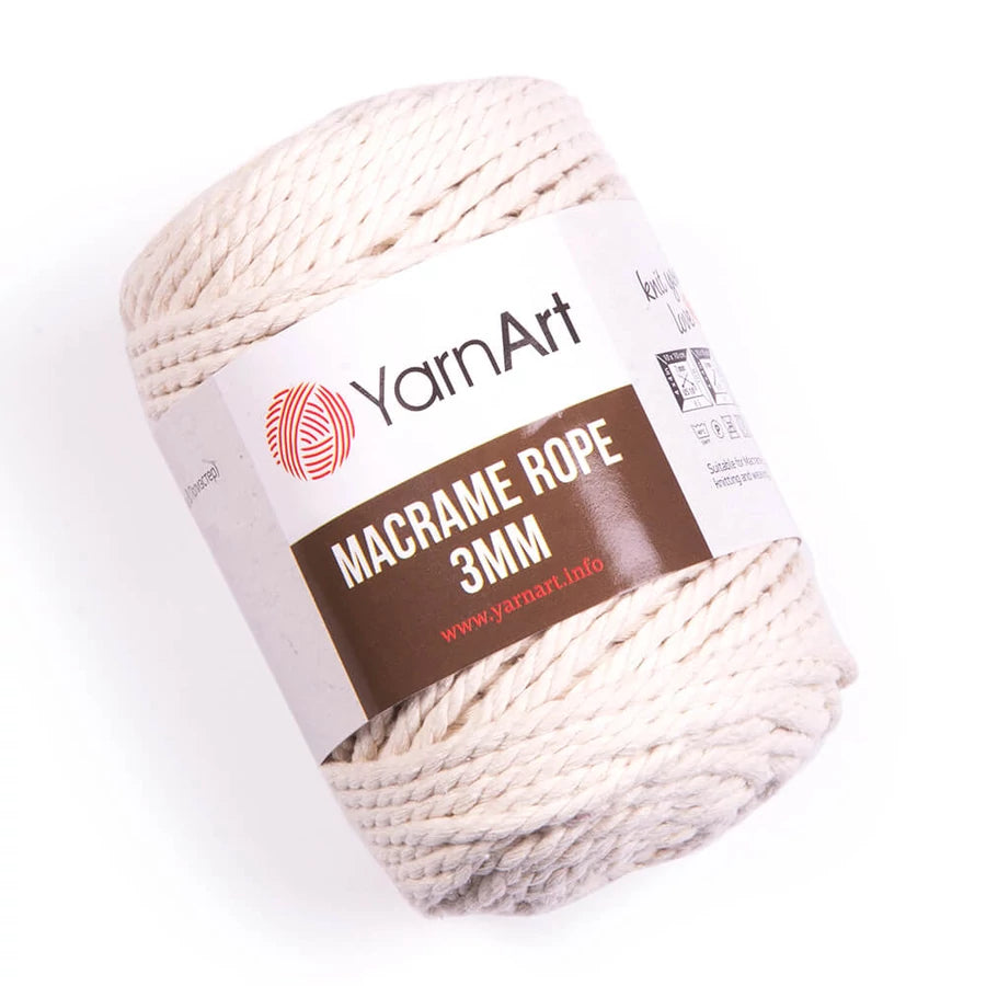YarnArt Macrame Rope 3mm ( kifésülhető)